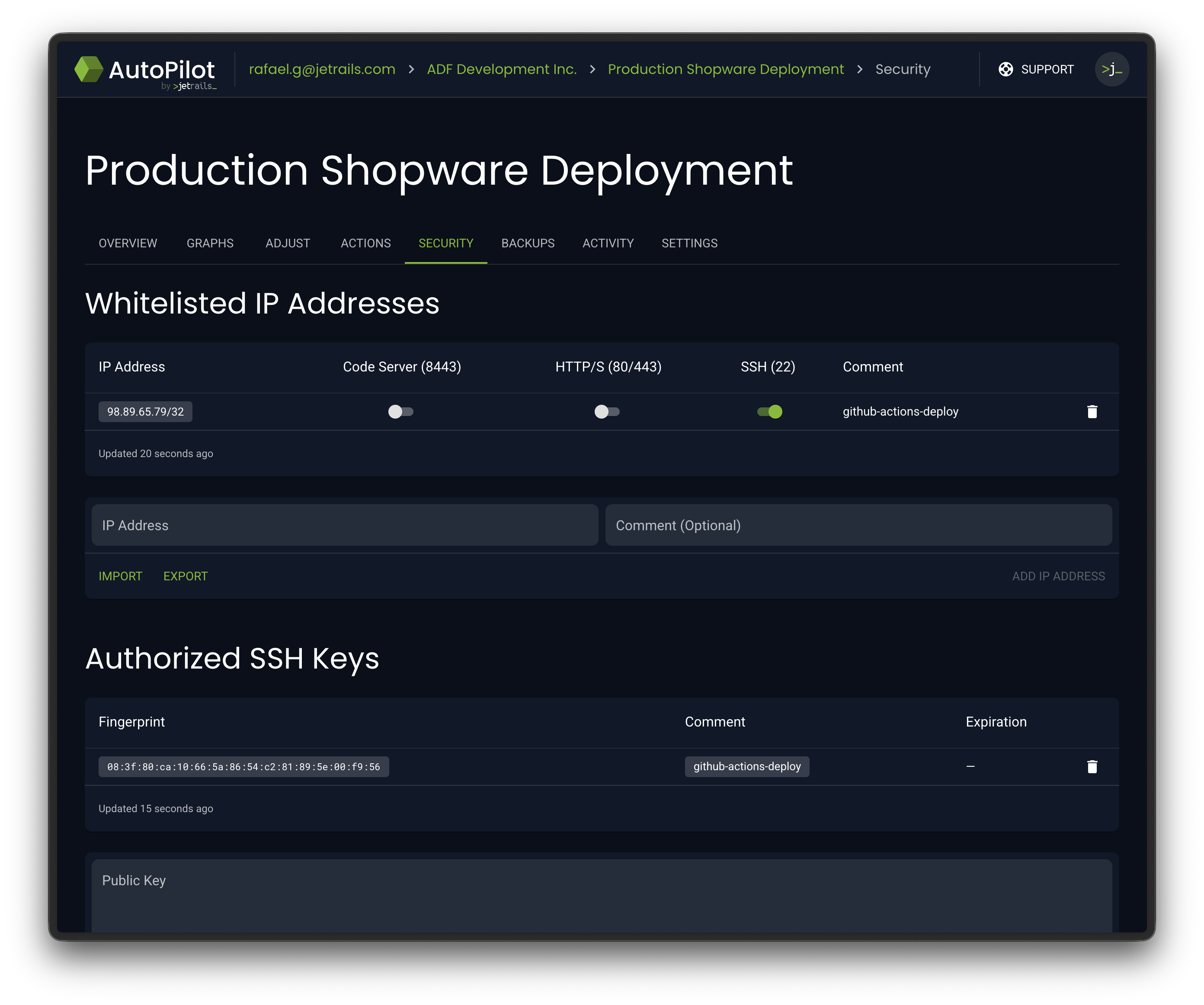 Authorize SSH Connection