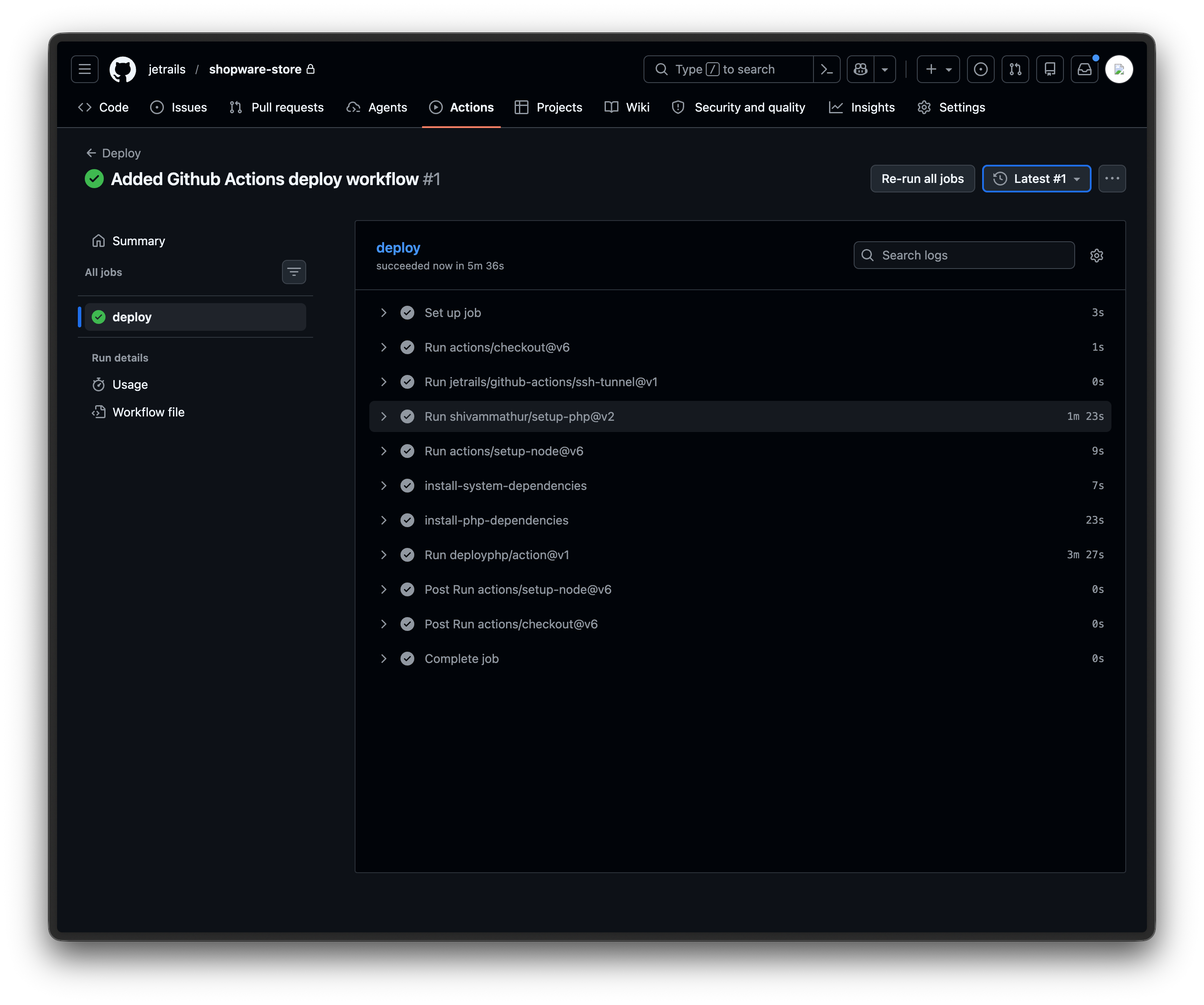 Successful Workflow Run